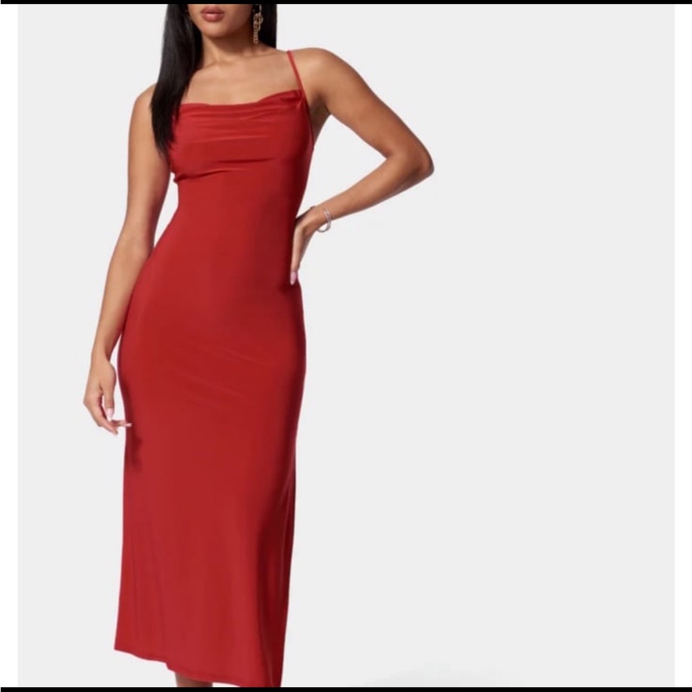 bebe Striking Red Midi Dress
